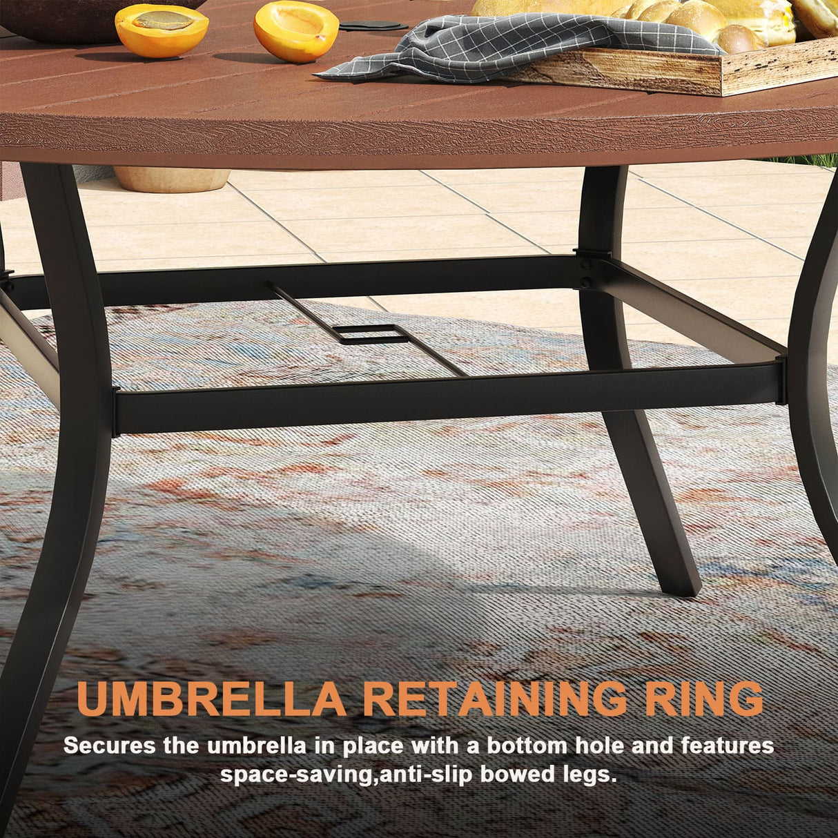 Vicllax Outdoor Dining Table Set of 4/8, Plastic Round Table 41.7" / 56.3" with Swivel Dining Chairs