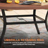 Vicllax Outdoor Dining Table Set of 4/8, Plastic Round Table 41.7" / 56.3" with Swivel Dining Chairs