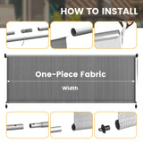 Vicllax Outdoor Cordless Sun Blocking Roller Shade, Patio Crank Roll Up Sun Shade