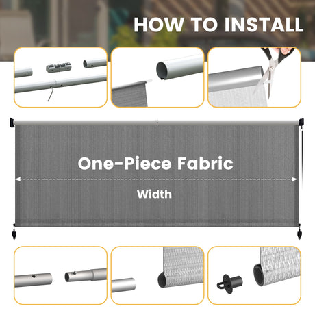 Vicllax Persianas enrollables con bloqueo solar para exteriores, persianas enrollables para patio