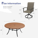 Vicllax Outdoor Dining Set for 8 People, Patio 60" Round Table with 8 Swivel Chairs