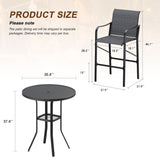 Vicllax 3/5 PCS Outdoor Bar Set, Patio High Bar Chairs and Round Bar Table