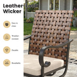 Vicllax Patio 9 Pieces Outdoor Dining Set for 8, 70.9" Rectangular Metal Dining Table and Sierra Swivel Chair