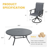 Vicllax 9 Pieces Outdoor Dining Set, 59.8" Metal Round Dining Table and Premium Swivel Chairs
