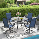 Vicllax 40.6" Patio Round Dining Table Set of 4, Metal Dining Table and Swivel Dining Chairs