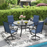 Vicllax 40.6" Patio Round Dining Table Set of 4, Metal Dining Table and Swivel Dining Chairs