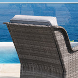 Vicllax Patio Wicker Oasis Lounge Sofa, Single Chair Set of 2