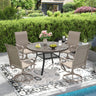 Vicllax 40.6" Patio Round Dining Table Set of 4, Metal Dining Table and Swivel Dining Chairs