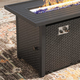 Vicllax 45 Inch Propane Fire Pit Table, Outdoor 50,000 BTU Steel Gas Fire Pit