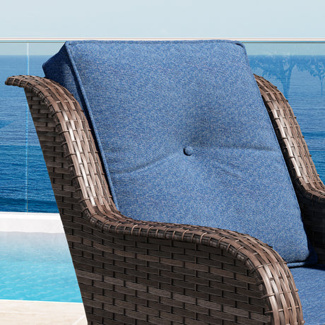 Vicllax Patio Wicker Oasis Lounge Set, 7-Piece Outdoor Sofa Set (Swivel Sofa Chair Set)