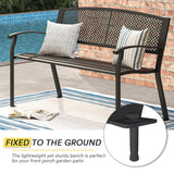 Vicllax Outdoor Garden Bench, Waterproof Patio Metal Bench