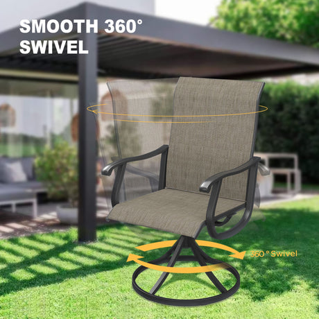 VICLLAX 9 Pieces Outdoor Dining Set, Swivel Dining Chairs Set of 8 and Round Patio Table