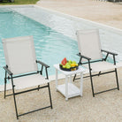 patio beige folding chair set of 2 4 6