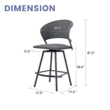 Vicllax Outdoor Swivel Wicker Padded Bar Chairs - 360-Degree