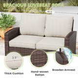 Vicllax Versatile Wicker Patio Set: 9 Pieces with Fire Table & Ottoman