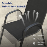 Vicllax 11 PCS Patio Dining Table Set, 60" Round Metal Table and Horizon Stackable Chair