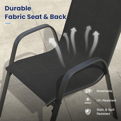 Vicllax 3-Piece Patio Bistro Set, Horizon Chairs and 27.6" Metal Square Table