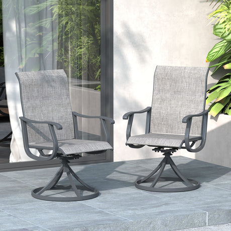 Vicllax Patio Swivel Chairs Set of 2/4/6, Outdoor 360 Degree Metal Swivel Sling Chairs