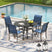 Black Table & Blue Chairs - 40.6"( Seating for 4)