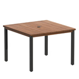 Vicllax Patio Dining Table for 4/6, Metal Dining Table with Umbrella Hole