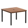 Vicllax Patio Dining Table for 4/6, Metal Dining Table with Umbrella Hole