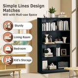 Vicllax Wooden Bookcase, 3/4/5 Shelf Display Open Bookshelves for Home Office