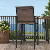 Vicllax Bar Table Set for 2, 3 Pcs Wooden-Like Table and Stools with Backrest and armrests, for Nook Balcony