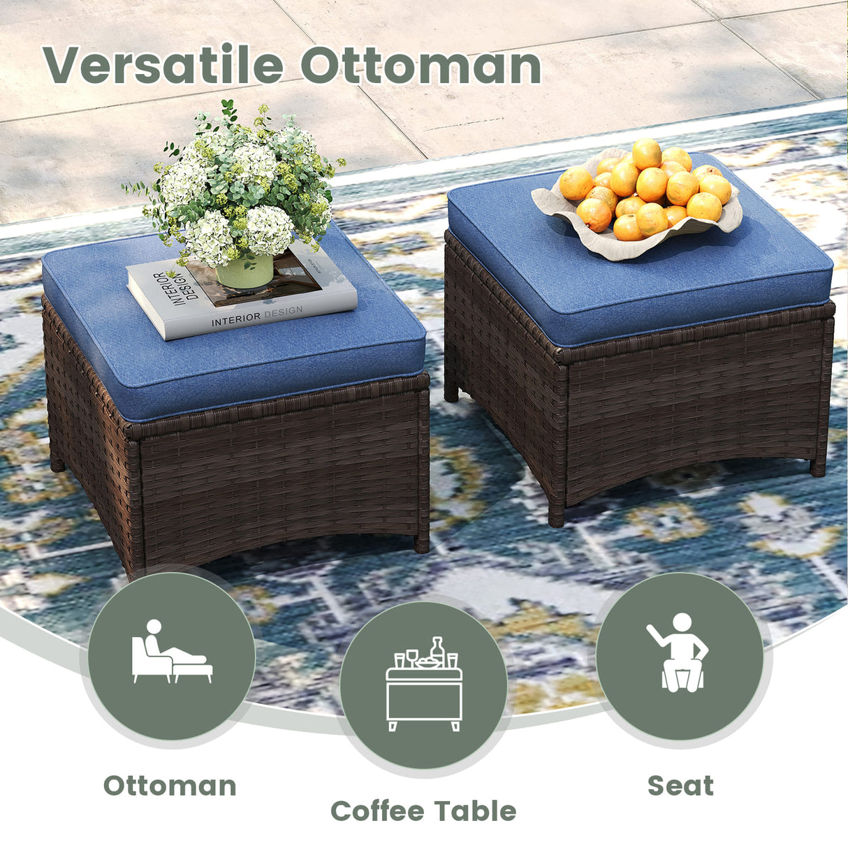 Vicllax Patio Wicker Oasis Lounge Sofa