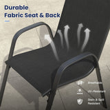 Vicllax 11 PCS Patio Dining Table Set, 60" Round Metal Table and Horizon Stackable Chair