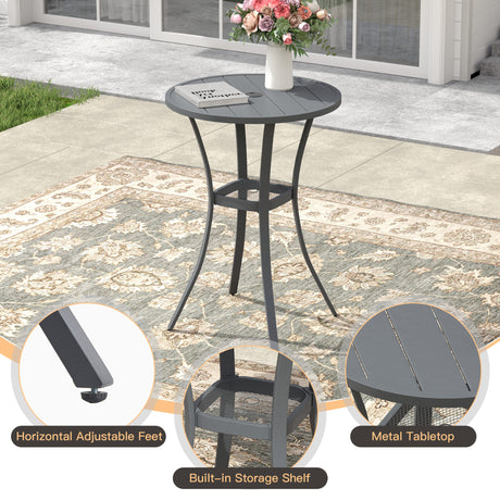 Vicllax 3/5 PCS Outdoor Bar Set, Patio High Bar Chairs and Round Bar Table