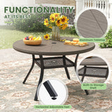 VICLLAX 5/7 Pieces Outdoor Dining Set, Swivel Dining Chairs Set of 4/6 and Round Patio Table