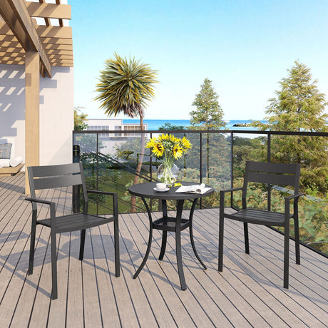 Vicllax Mesa auxiliar redonda de metal para exterior con estante de almacenamiento