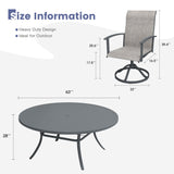 Vicllax Outdoor Dining Set for 8 People, Patio 63" Round Table with 8 Swivel Chairs Set