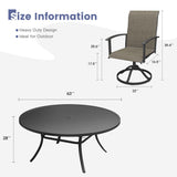 Vicllax Outdoor Dining Set for 8 People, Patio 63" Round Table with 8 Swivel Chairs Set