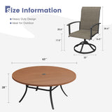 Vicllax Outdoor Dining Set for 8 People, Patio 63" Round Table with 8 Swivel Chairs Set