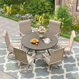 Vicllax 7 Pieces Outdoor Dining Set with 48" Round Dining Table and Swivel Chairs