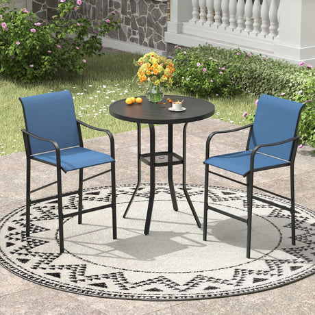 Vicllax 3/5 PCS Outdoor Bar Set, Patio High Bar Chairs and Round Bar Table