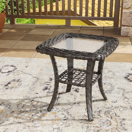 Vicllax Patio Wide Wicker Cushioned Sofa, Outdoor Wicker Chair, Double Lounge Balcony Seat