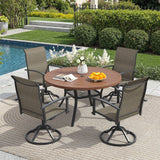 Vicllax 360° Outdoor Swivel Chairs with Ergonomic Armrests, Available in Sets of 2/4/6