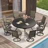 Vicllax 7/9 Pieces Outdoor Dining Set with Patio Round Dining Table and Swivel Chairs
