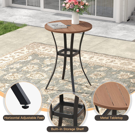 Vicllax 3/5 PCS Outdoor Bar Set, Patio High Bar Chairs and Round Bar Table