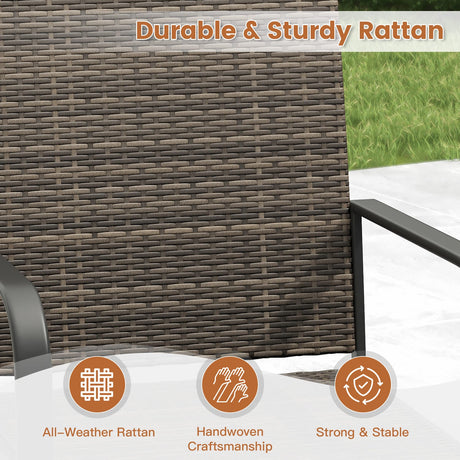 Vicllax 3 Pieces Outdoor Dining Set, 27.6" Outdoor Round dining Table and 2 Stackable Metal  Armchair, Bistro Set for Garden, Balcony & Backyard