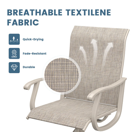 Vicllax 3-Piece Patio Bistro Set, Outdoor Swivel Chairs and 27.6" Small Metal Table With Storage Rack