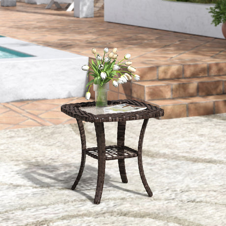 Vicllax Patio Wicker Oasis Lounge Sofa, Swivel Chair with Side Table