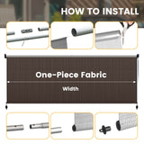 Vicllax Outdoor Cordless Sun Blocking Roller Shade, Patio Crank Roll Up Sun Shade