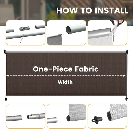 Vicllax Persianas enrollables con bloqueo solar para exteriores, persianas enrollables para patio