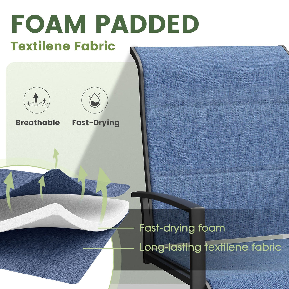 VICLLAX 5 PCS Patio Dining Table Set, Round Metal Table with Shelf and Padded Swivel Chair