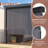 Vicllax Roller Shade, Patio Cordless Sun Blocking Roller Shade with Aluminum Valance