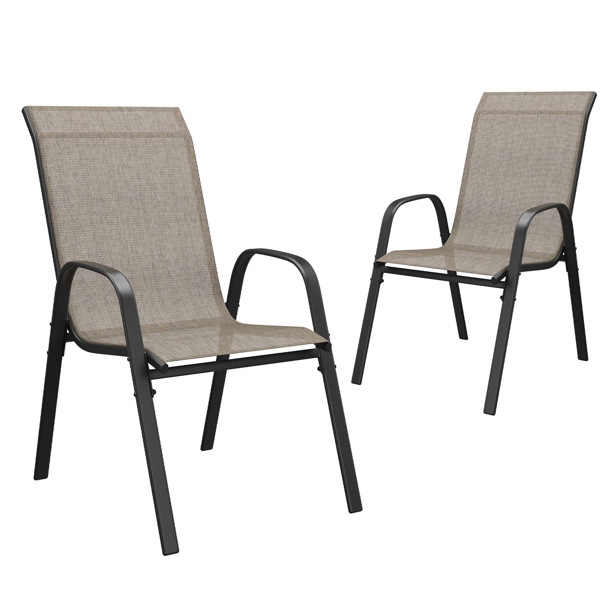 Vicllax Horizon Stackable Outdoor Contoured Sling Chair, Set of 2/4