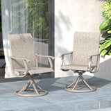 Vicllax Patio Swivel Chairs Set of 2/4/6, Outdoor 360 Degree Metal Swivel Sling Chairs